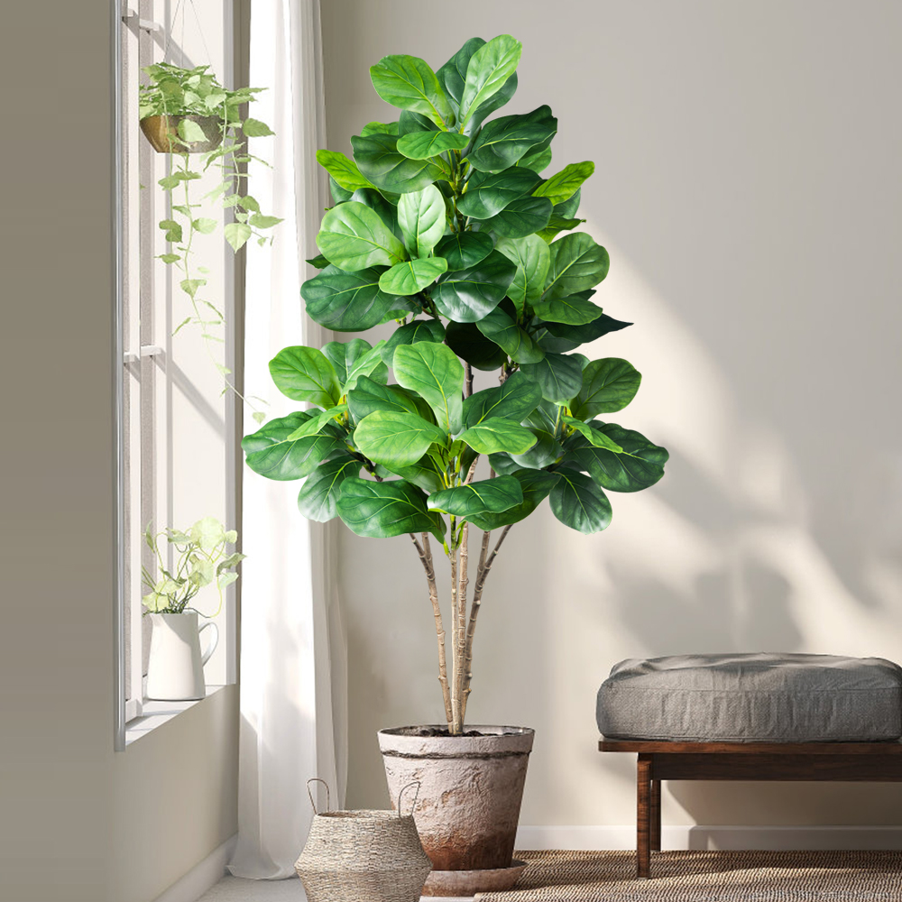 Ficus Lyrata Tree - 70-135cm Large Artificial Fiddle Plants Fake