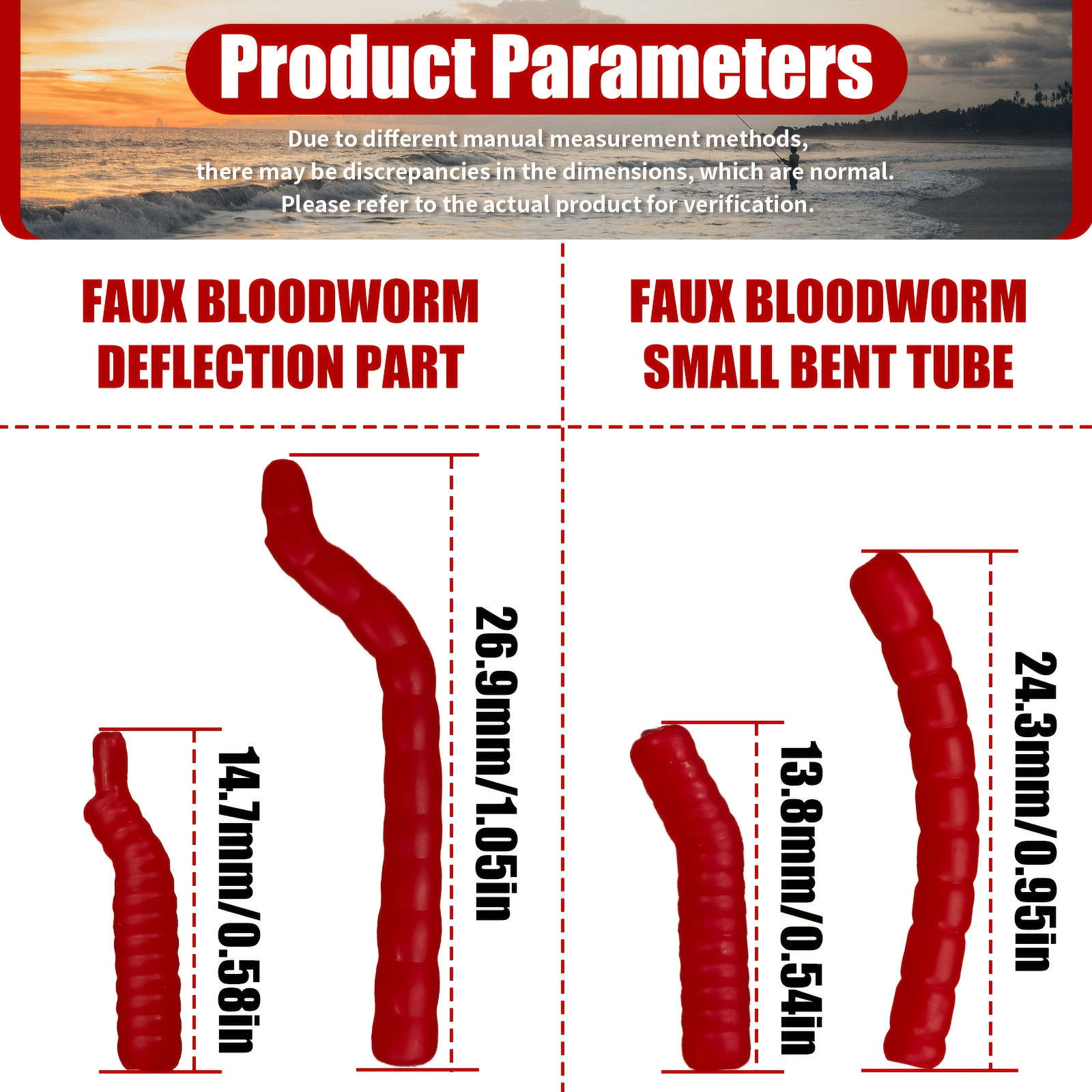 Red Artificial Bloodworm Hook  - Aglaonema Red avis et prix