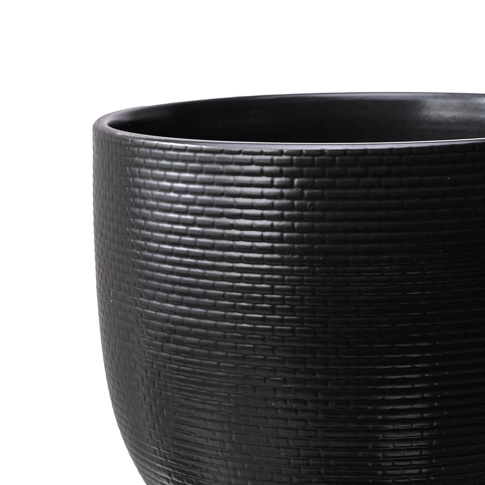 10 Inch Woven Black Ceramic Pl - Aloe Vera Pot avis et prix