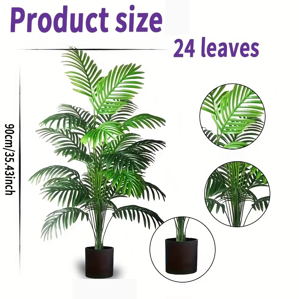 24 Leaves Areca Palm Artificia - Dracaena Marginata avis et prix