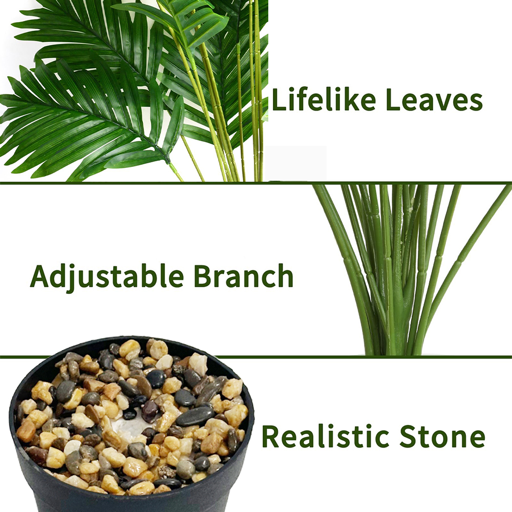24 Leaves Areca Palm Artificia - Dracaena Marginata avis et prix
