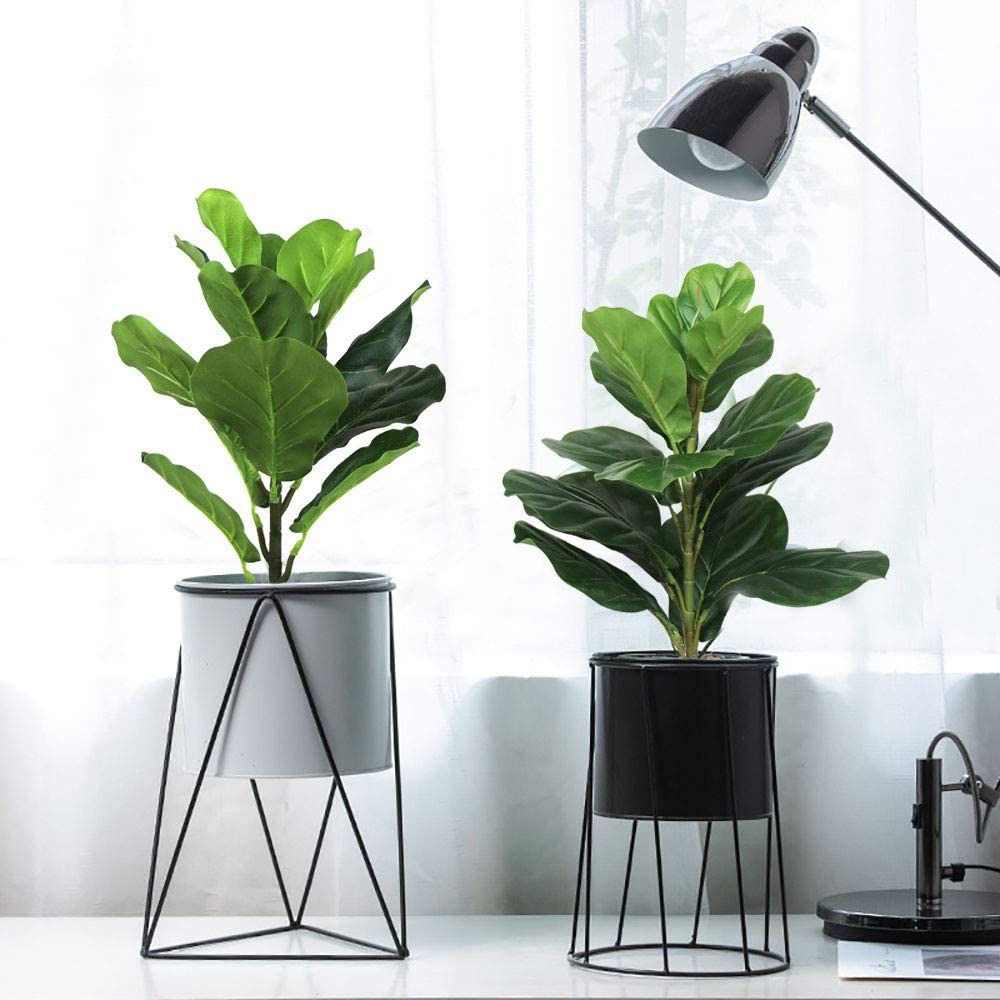 Large Artificial Fiddle Leaves - Ficus Lyrata Tree avis et prix