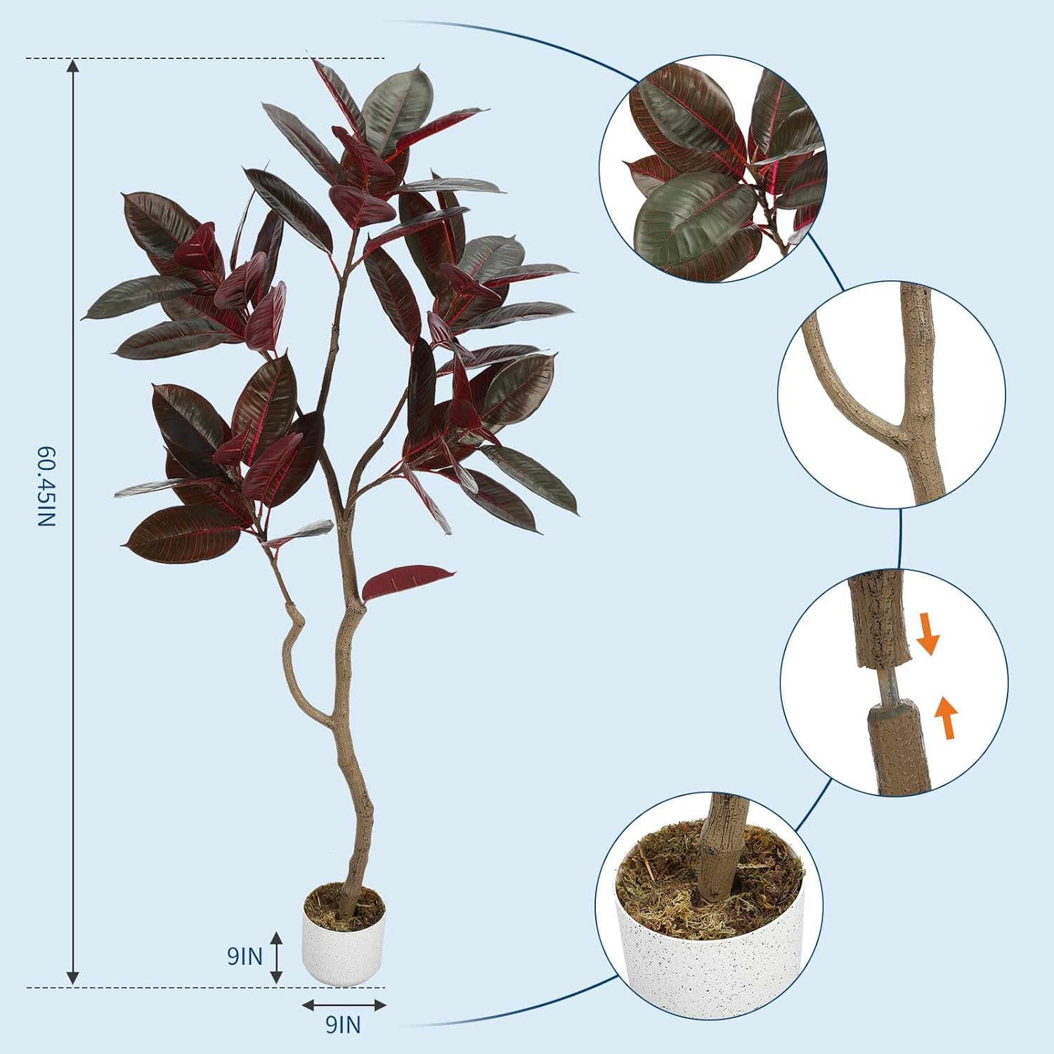 Artificial Fiddle Leaf Fig Tre - Ficus Lyrata Tree avis et prix