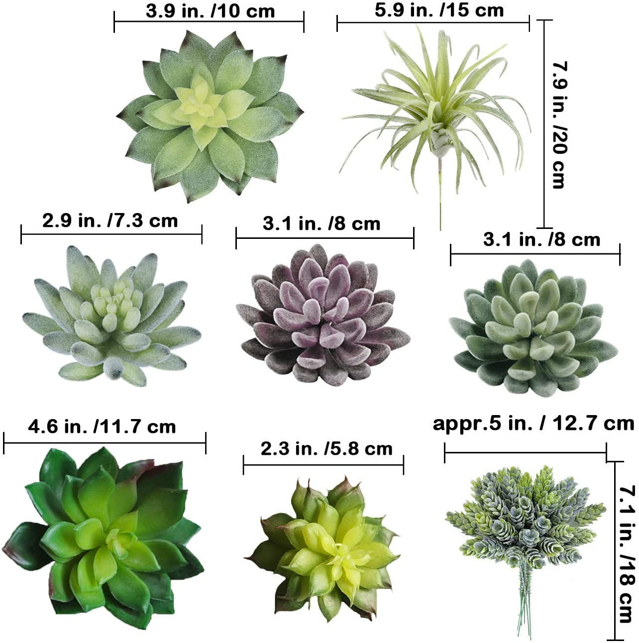 15 Pack Assorted Artificial Su - Echeveria Succulent avis et prix
