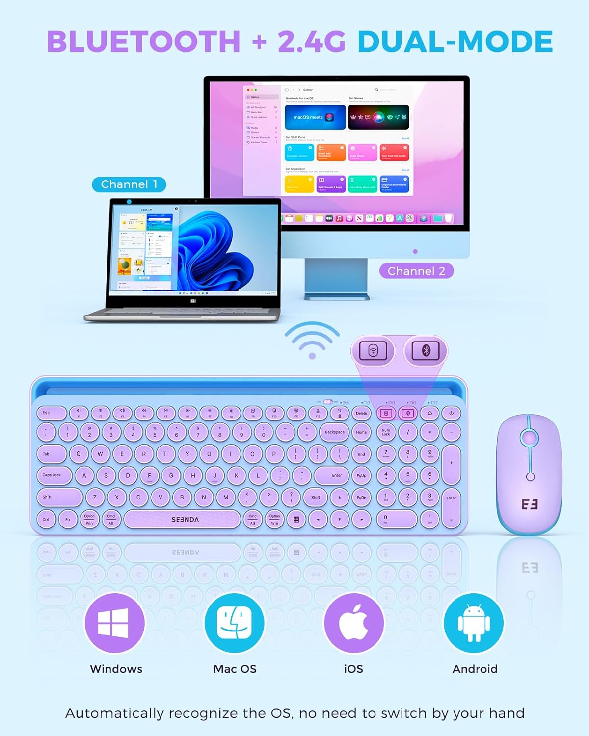Wireless Keyboard and Mouse Co - Tradescantia Purple avis et prix