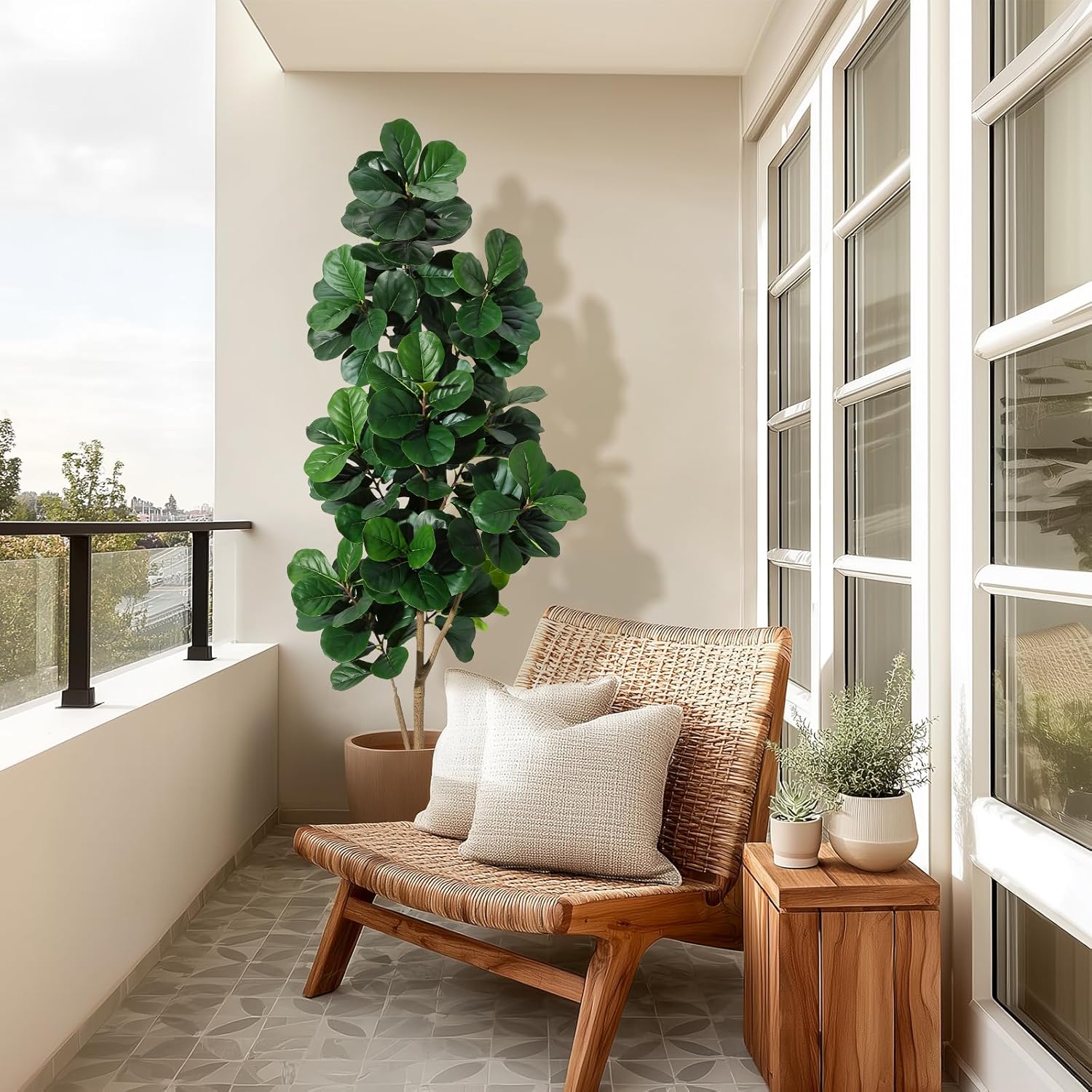 4FT/5FT/6FT/7FT Fiddle Leaf Fi - Ficus Lyrata Tree avis et prix