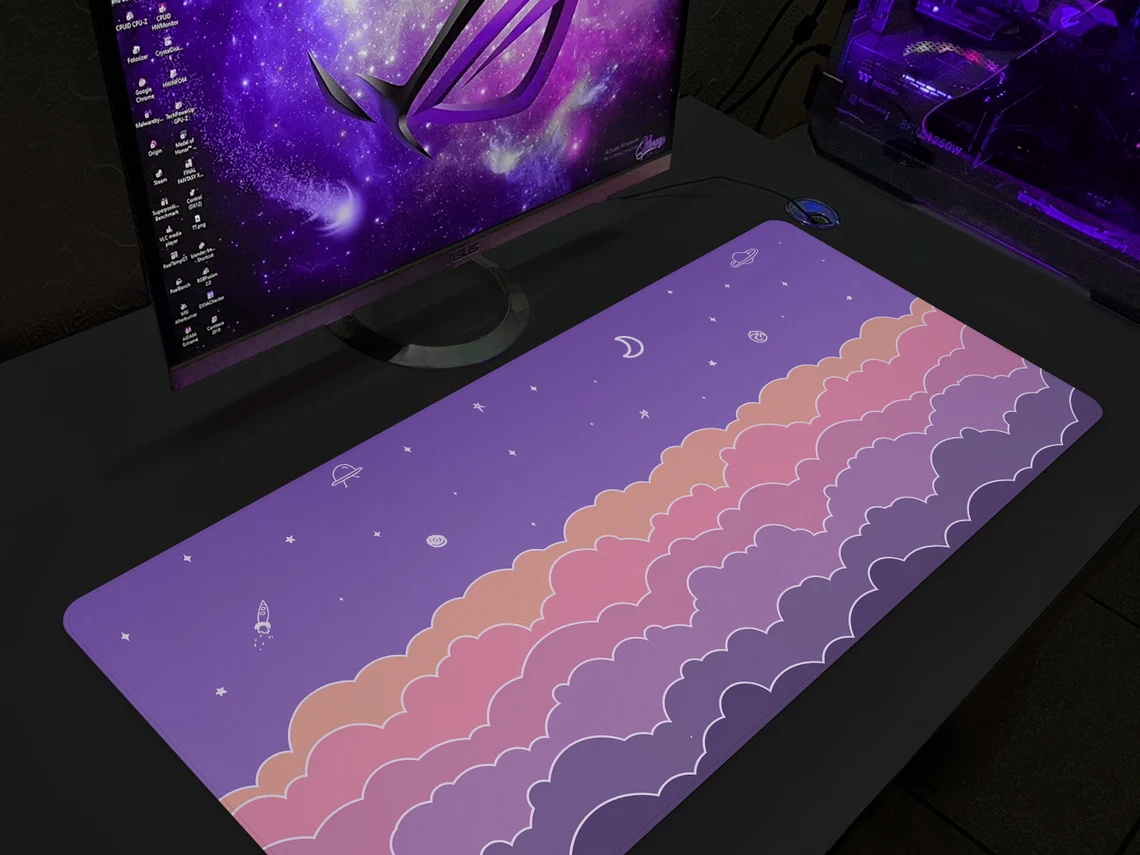 Kawaii Deskmat purple Cute Mou - Tradescantia Purple avis et prix