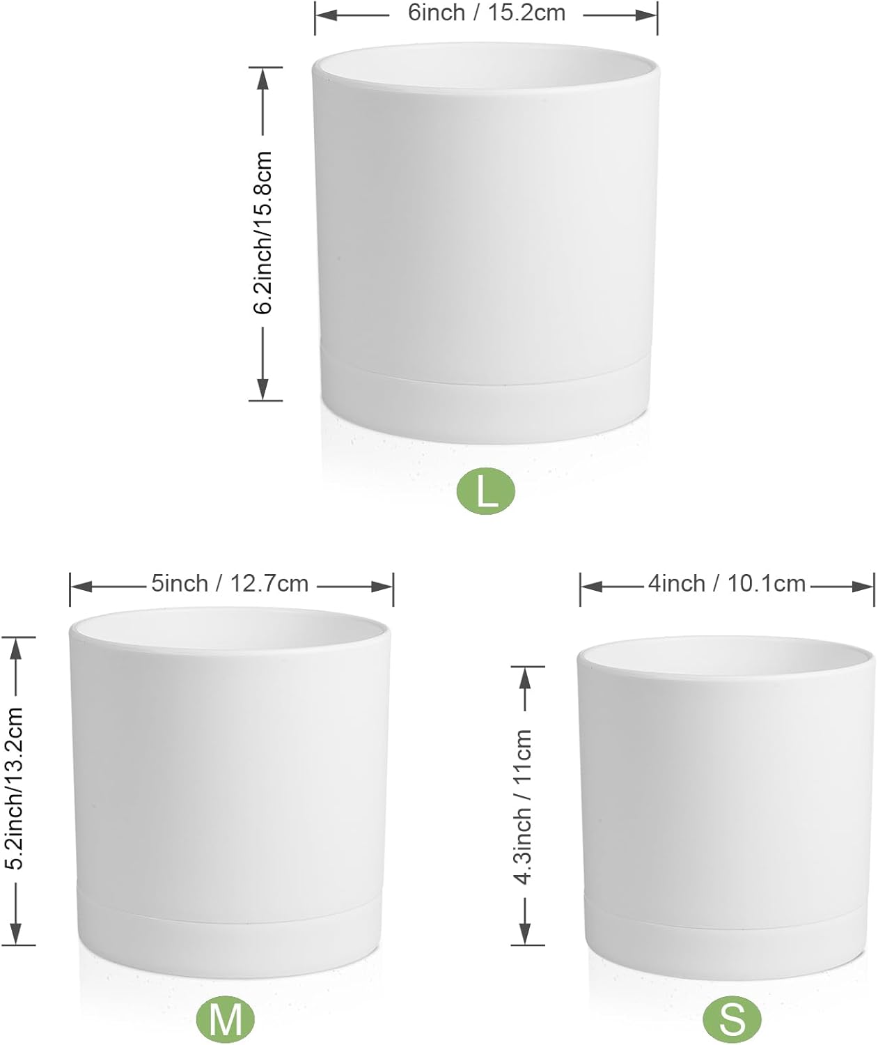 3-Pack Cylinder Flower Pots wi - Aloe Vera Pot avis et prix