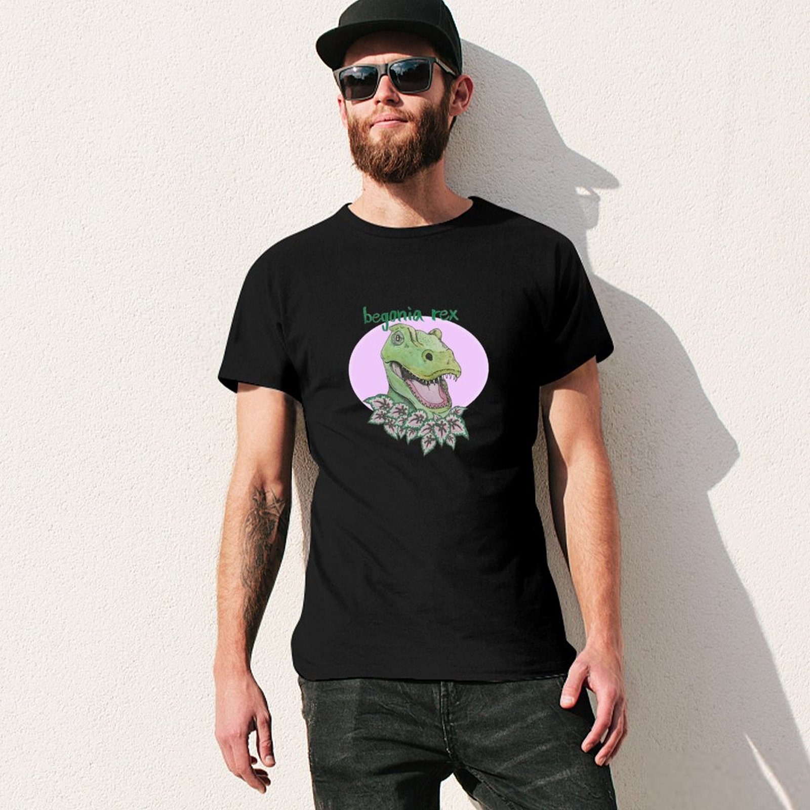 T rex begonia (pink) T-Shirt S - Begonia Rex avis et prix