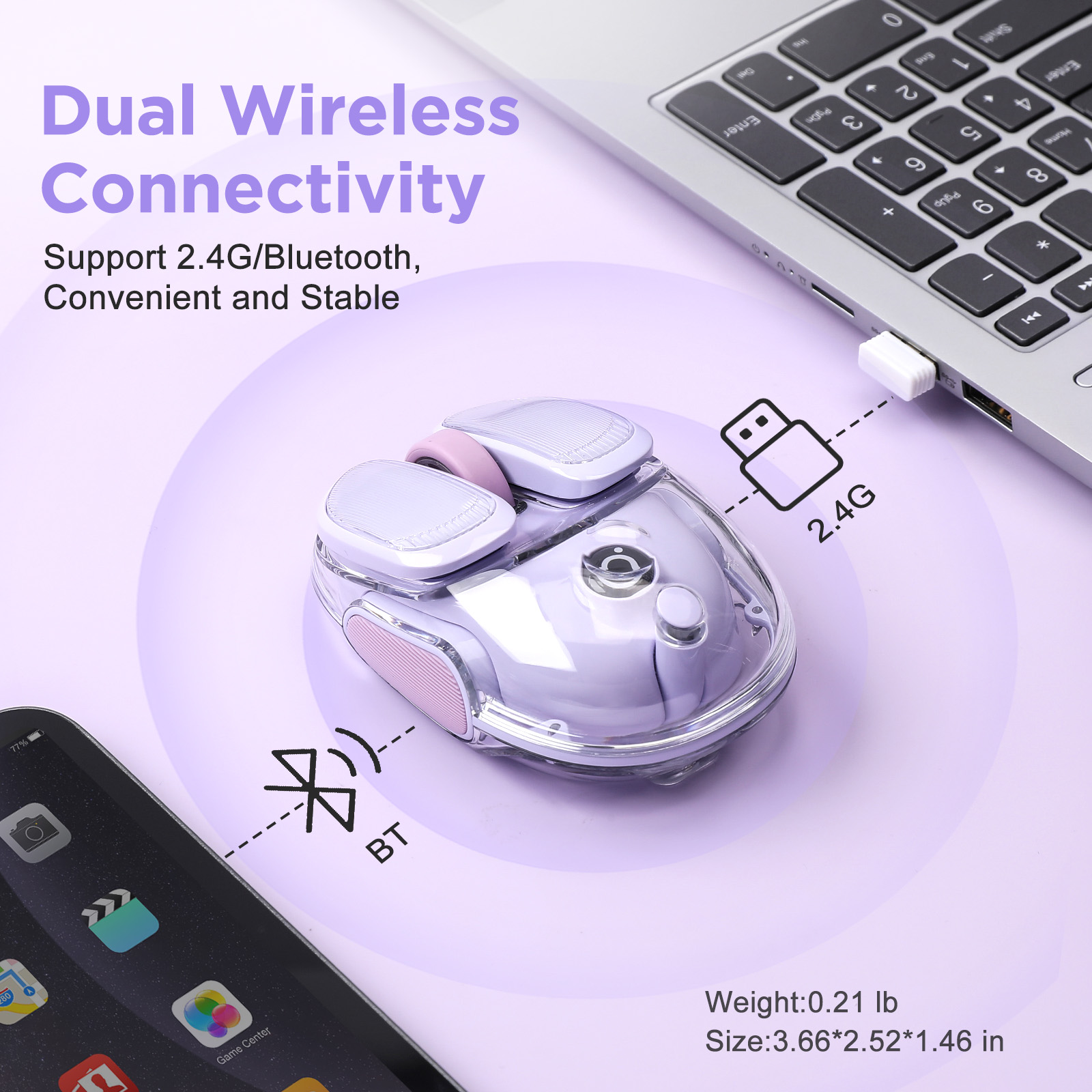 EWEADN Q9 Purple Wireless RGB  - Tradescantia Purple avis et prix