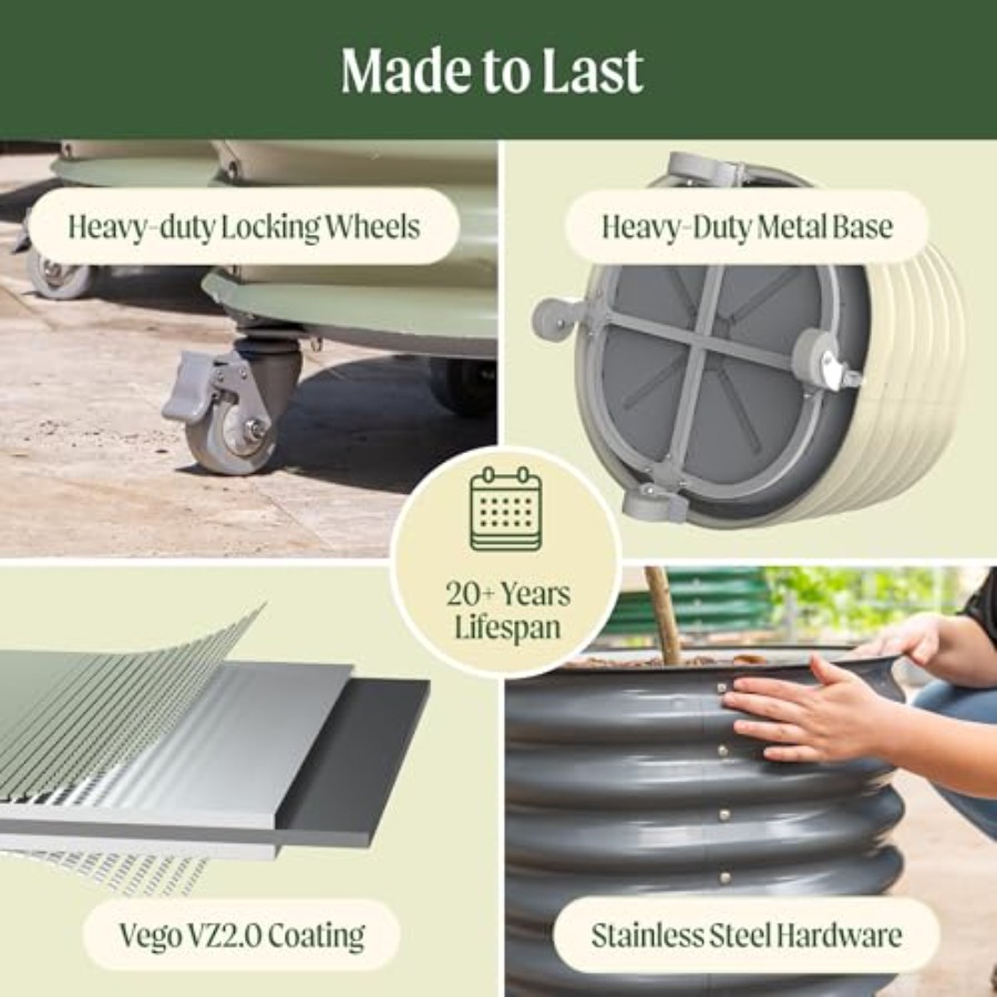 Self-Watering Rolling Metal Ci - Aloe Vera Pot avis et prix