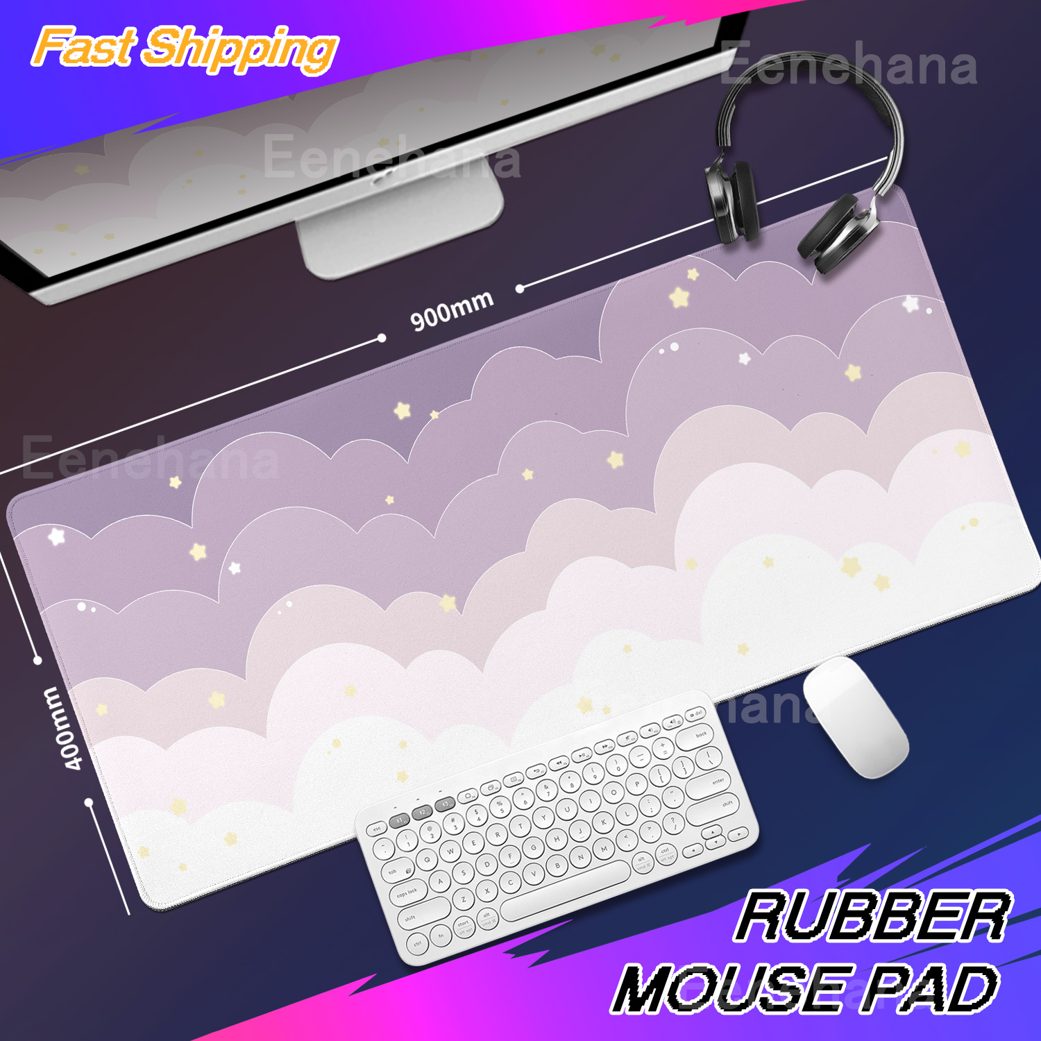 Light Blue Pink Clouds Desk Ma - Tradescantia Purple avis et prix
